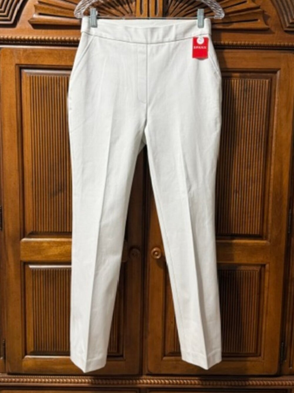 Spanx Slim Straight Pants in Classic White 20372T Women's M-Tall NWT